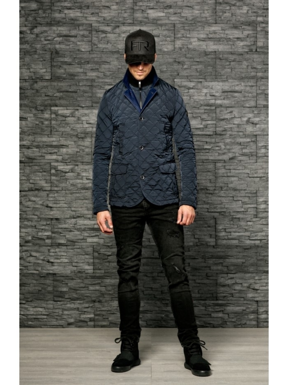 Froccella UOMO Quilted Navy Men's Jacket - Lightweight Casual Coat 52 036